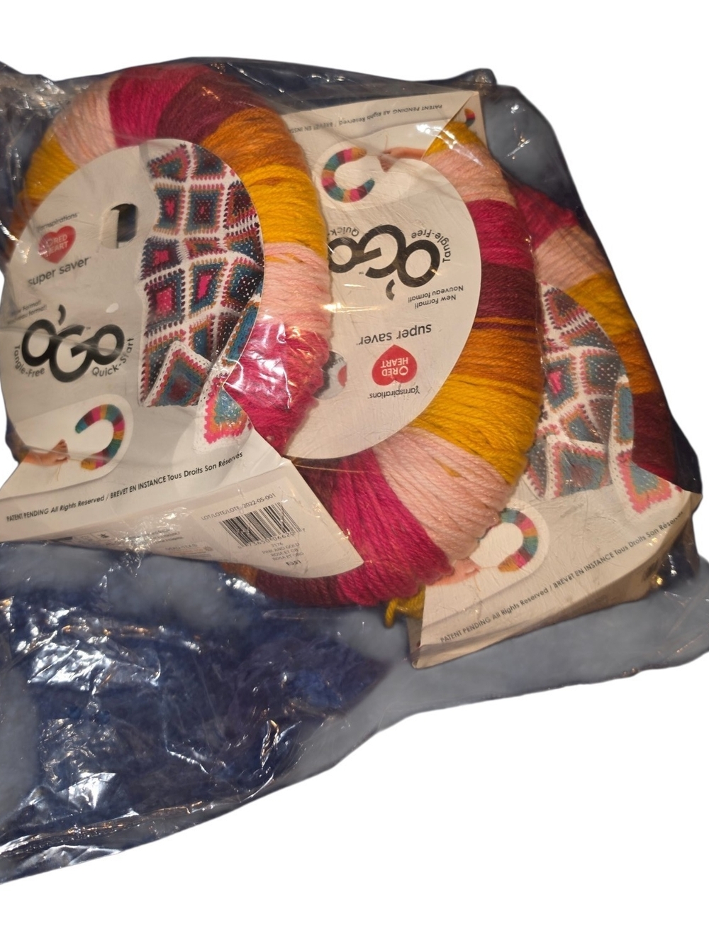 Red Heart Super Saver O’Go Pink & Gold 7176 Yarn Lot 3 DISCONTINUED
